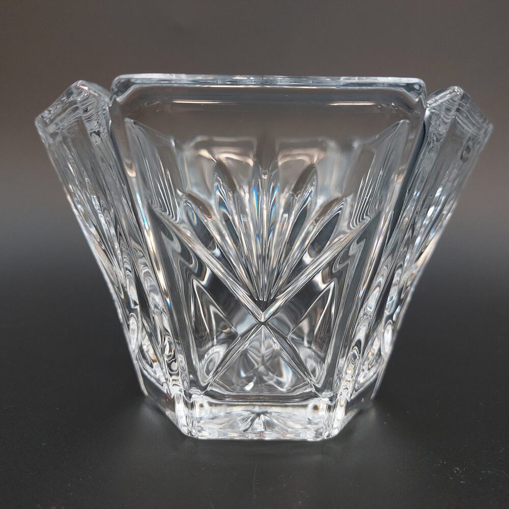 Vintage Gorham Lead Crystal Hexagonal Candy Dish Starburst Cut Glass Nut Bowl